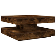 Tavolino da salotto | Tavolino da caff¨¨ | Tavolino da Soggiorno Girevole a 360 Gradi Rovere 70x70x34,5 cm