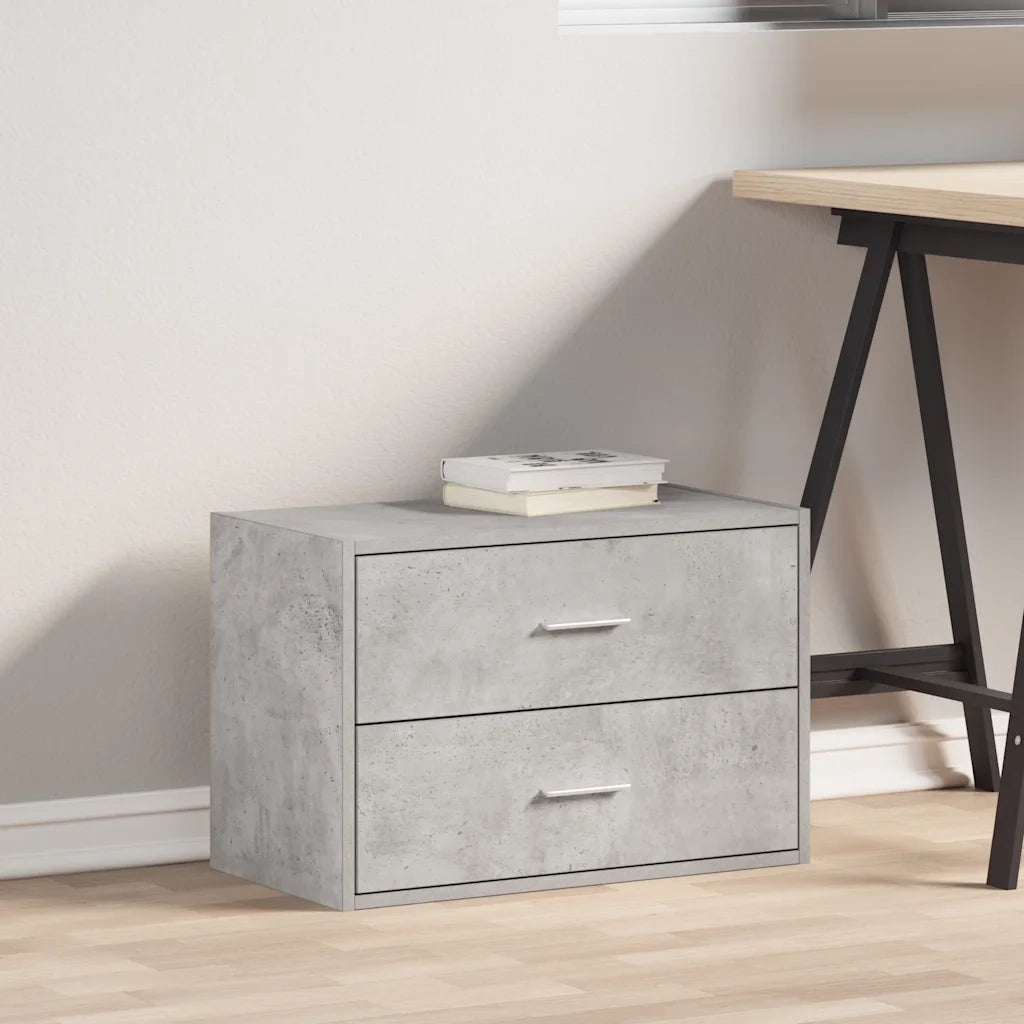 Armadio con 2 Cassetti Grigio Cemento 60x31x40 cm in Truciolato CFW1436423