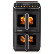 Ariete 4640 friggitrice ad aria doppia verticale, 11 litri, 2460W, funzione sync e dual, 6 programmi, funzione grill, fino a 200°C, nera