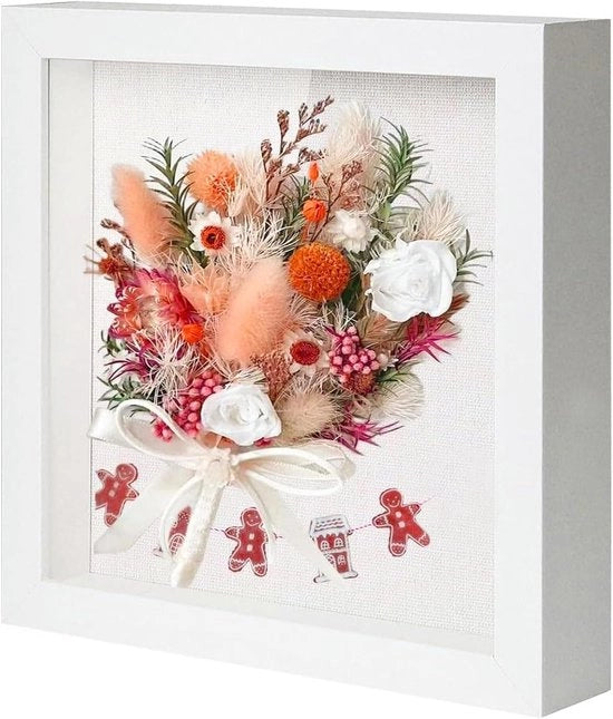 Fotolijst 3D profonda bianca da riempire - 20 x 20 cm per oggetti come fiori, regali di nozze