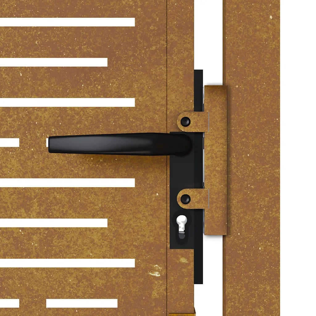 Cancello da giardino 100x150 cm in acciaio Corten design quadrato 153199