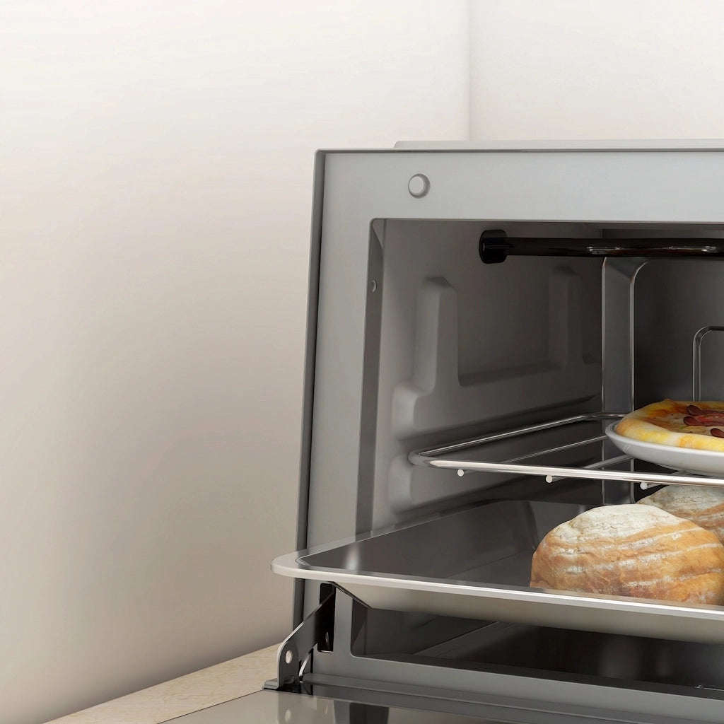 Mini Forno Elettrico 9 L 750 W Argento con Temperatura 100-230°C; Timer 60 Min; Teglia e Griglia