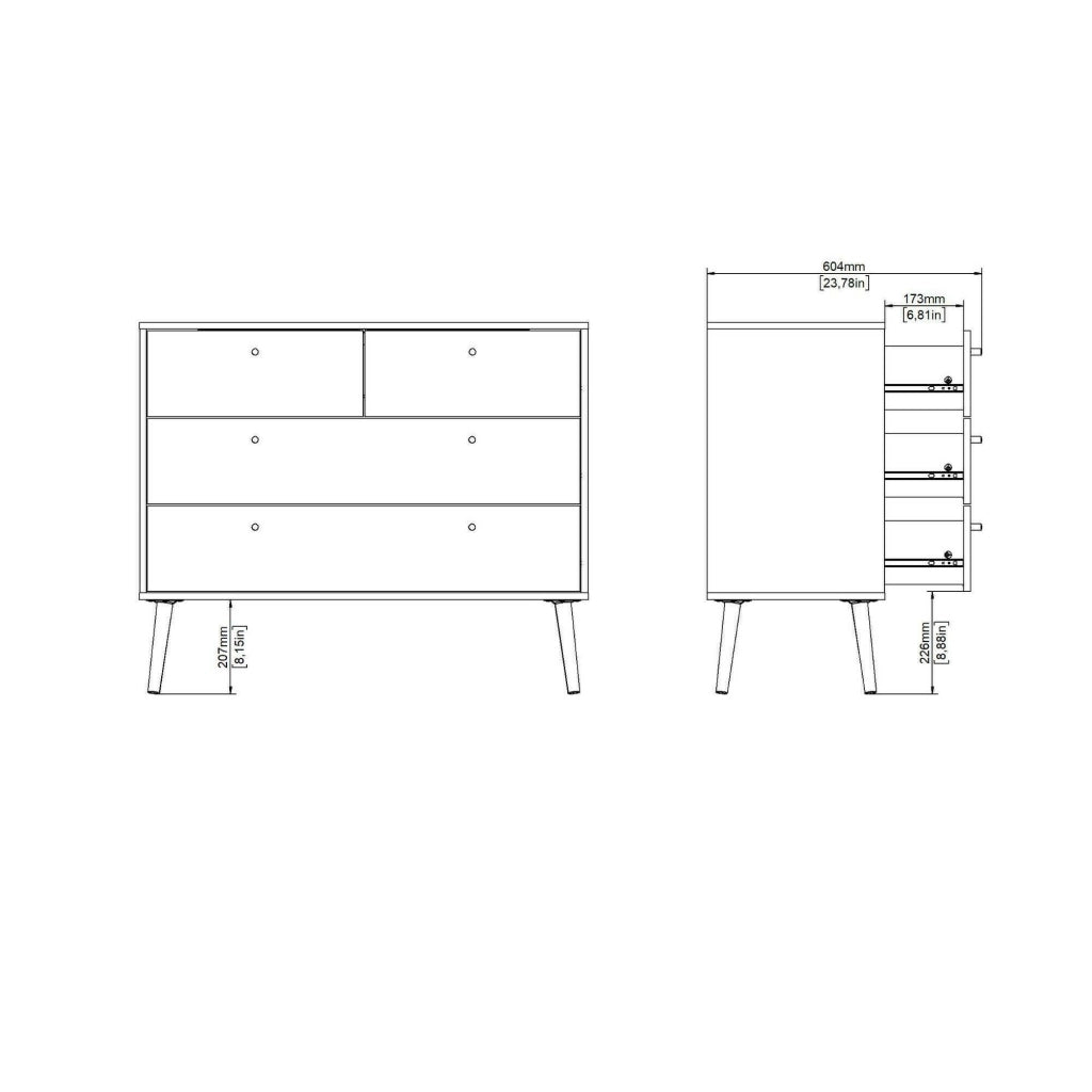 Cassettiera Pelagie, Settimino multiuso, Comò camera da letto, Mobile con cassetti, 99x39 h82 cm, Bianco