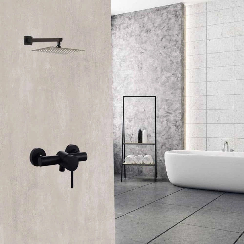 Trade Shop - Rubinetto Bagno Moderno Nero Opaco Miscelatore Orientabile Cabina Doccia 87394 -