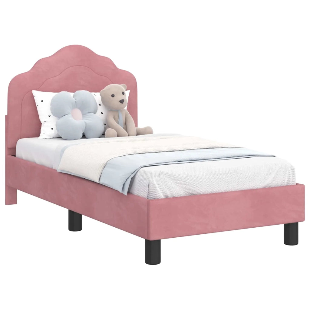 Struttura letto per bambini con testata Rosa 70 x 140 cm