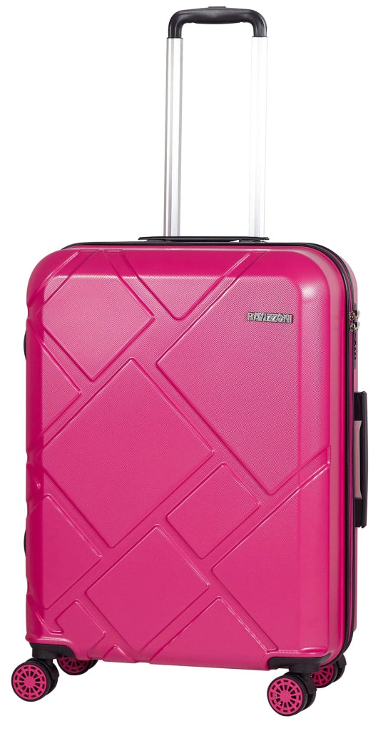 Set 3 Valigie Trolley Rigide in ABS 4 Ruote TSA Ravizzoni Mango Fucsia