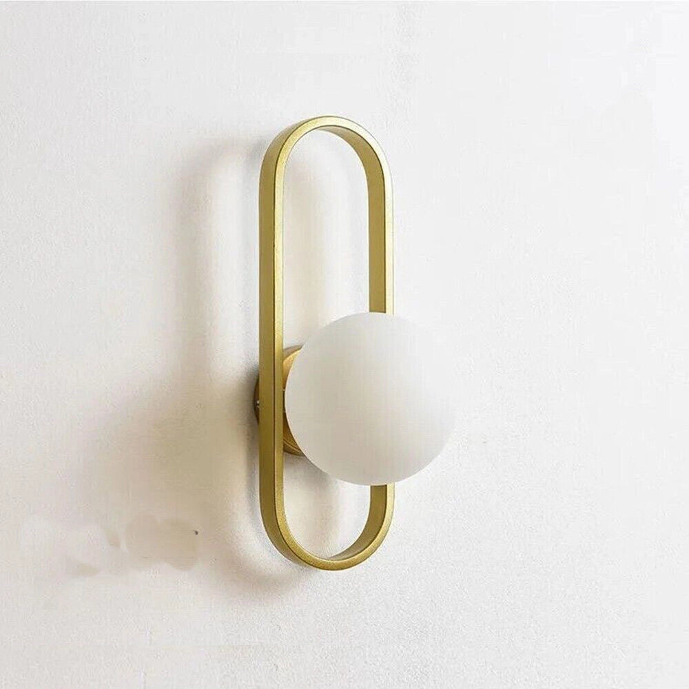Trade Shop - Applique Da Parete Minimalista Lampada Da Muro In Metallo Bronzo Con Sfera Vetro G9 Aq47 -