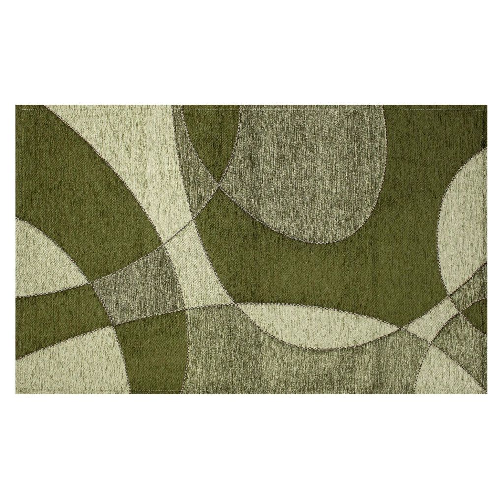 Tappeto Arredo Moderno Morbido in Ciniglia Ingresso Antiscivolo Prodotto Italiano  Soggiorno Camera Salotto Disegni Piazzati Cotone Varie Misure Grande Hills/Foresta - 65x220 cm
