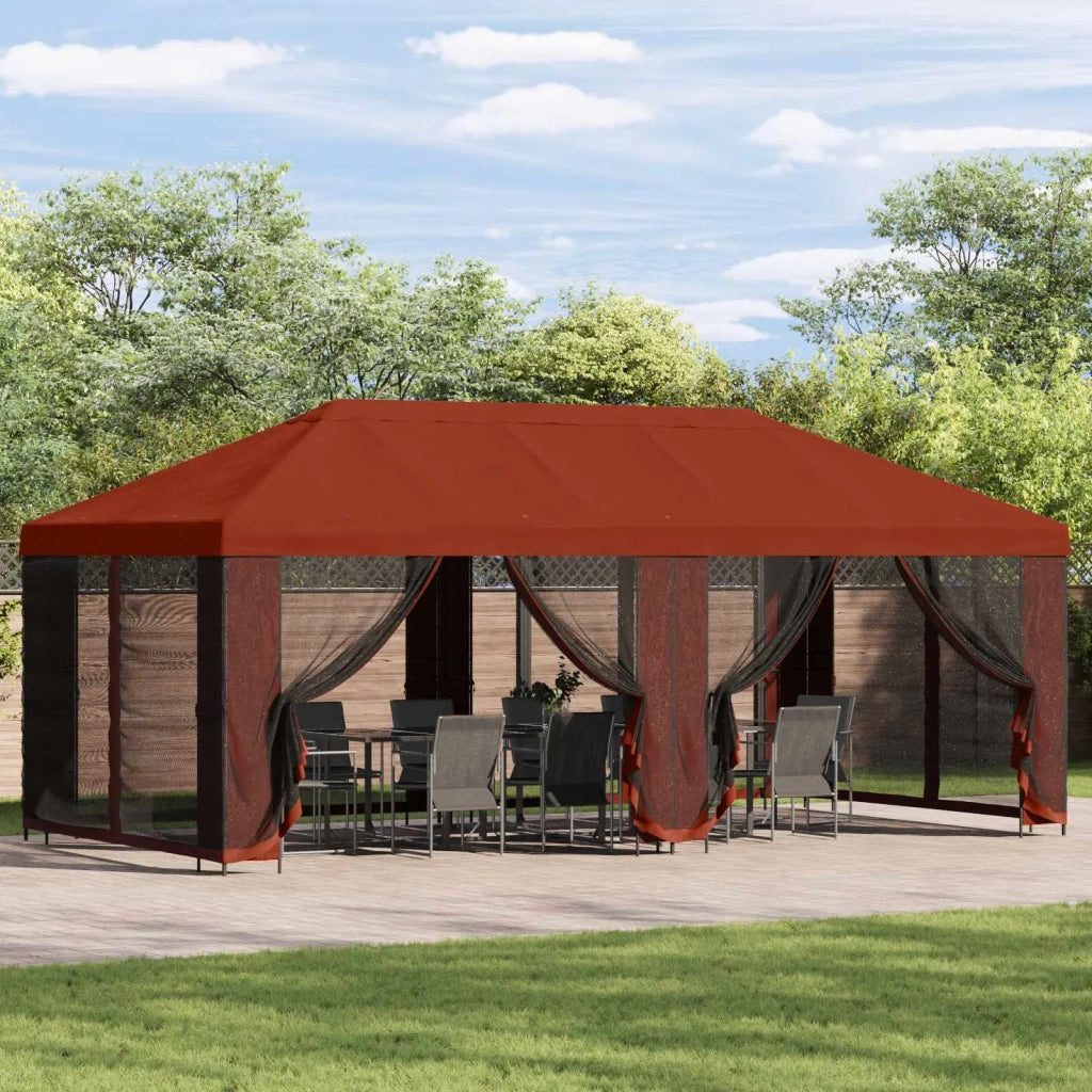 Gazebo con pareti laterali 6 x 3 m Terracotta 3376022
