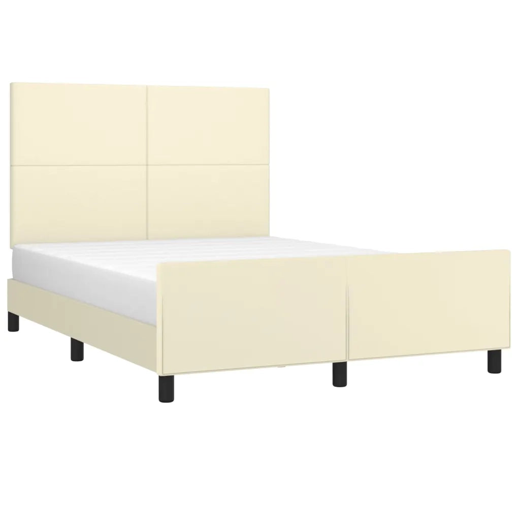 Giroletto con Testiera Crema 140x200 cm in Similpelle 3125453