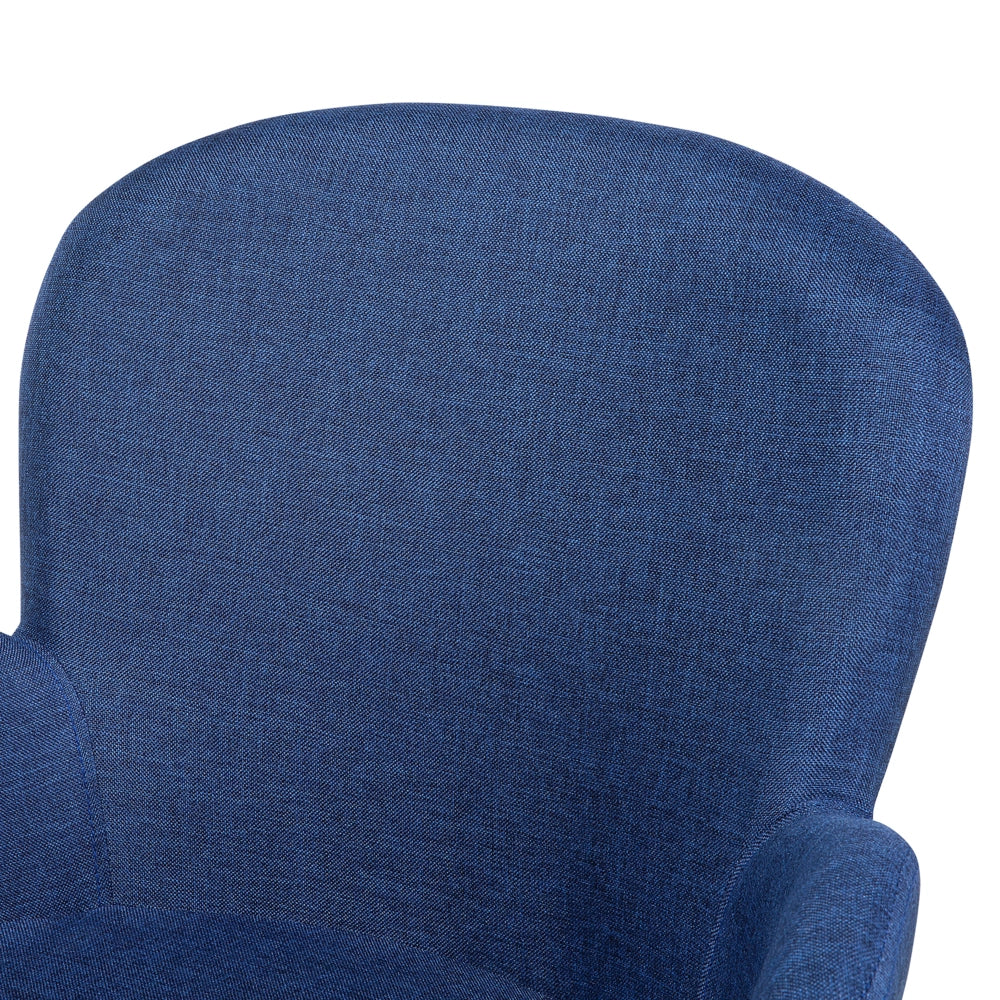Set di 2 sedie da pranzo rivestimento in tessuto blu gambe in legno chiaro stile moderno eclettico