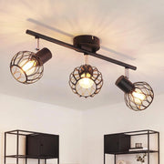 ZMH Faretto da Soffitto 3 Luci Nero E14 Metall Orientabile 350¡ã per Cucina Soggiorno Corridoio Senza Lampadina