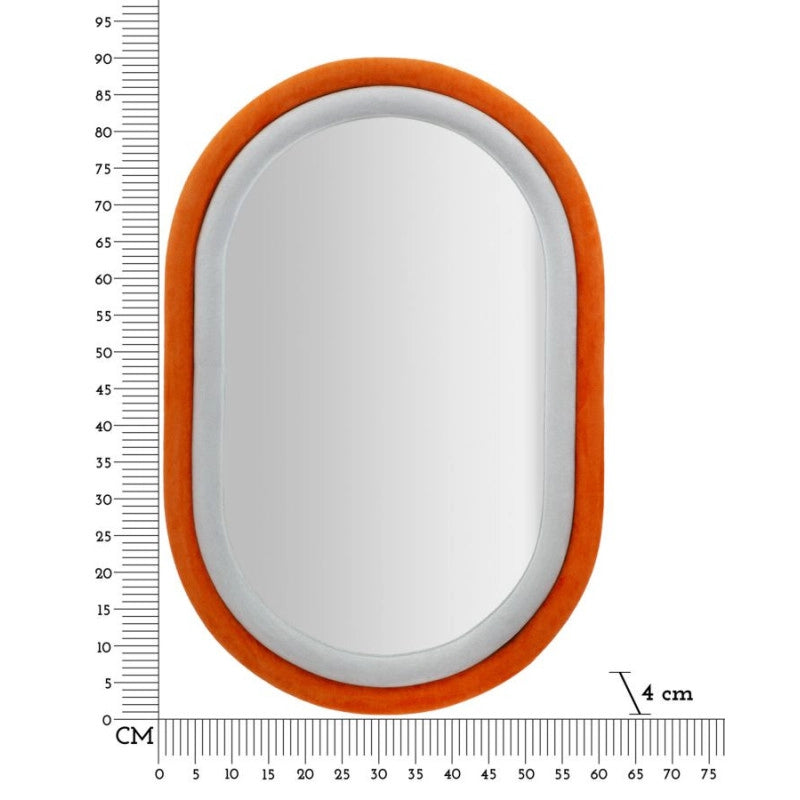Specchio Da Muto Antony Velluto Arancio/mix cm 60x4x90