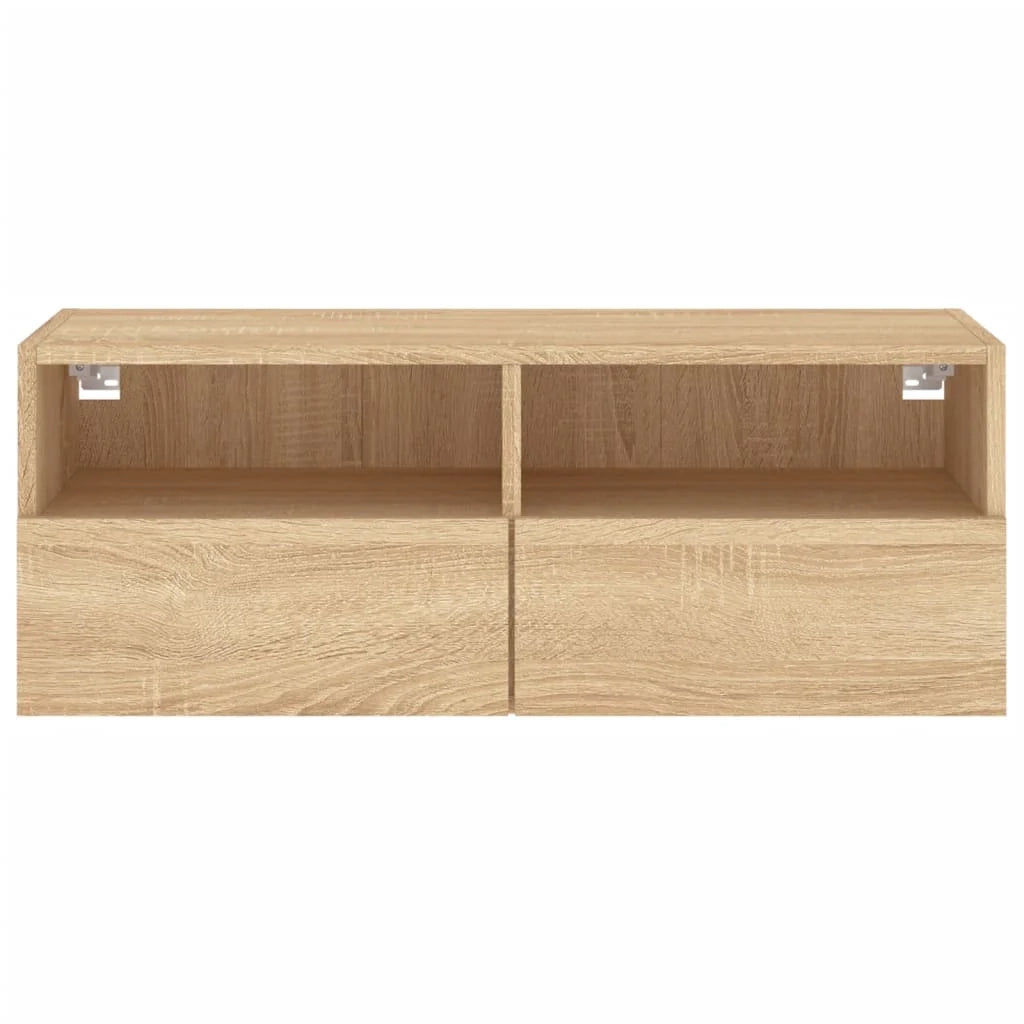 Mobile TV multimediale mensola TV credenza TV sala da pranzo soggiorno camera da letto a parete rovere Sonoma 80 x 30 x 30 cm legno ingegnerizzato marrone 02_0028164