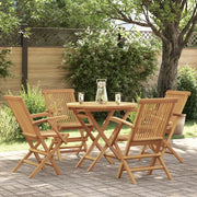 Set da Pranzo da Giardino 5 pz in Legno Massello di Teak