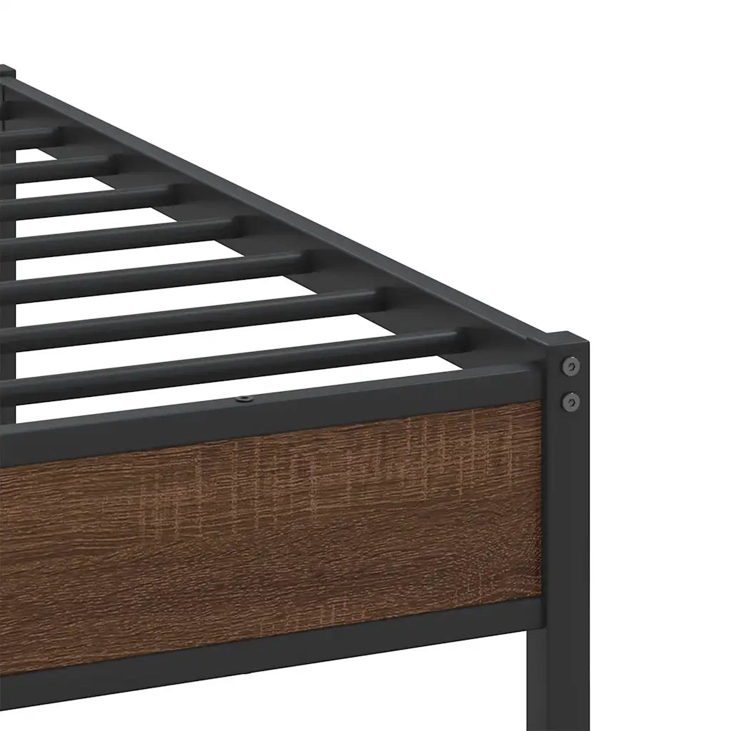 Giroletto senza Materaso in Metallo Rovere Marrone 183x213 cm