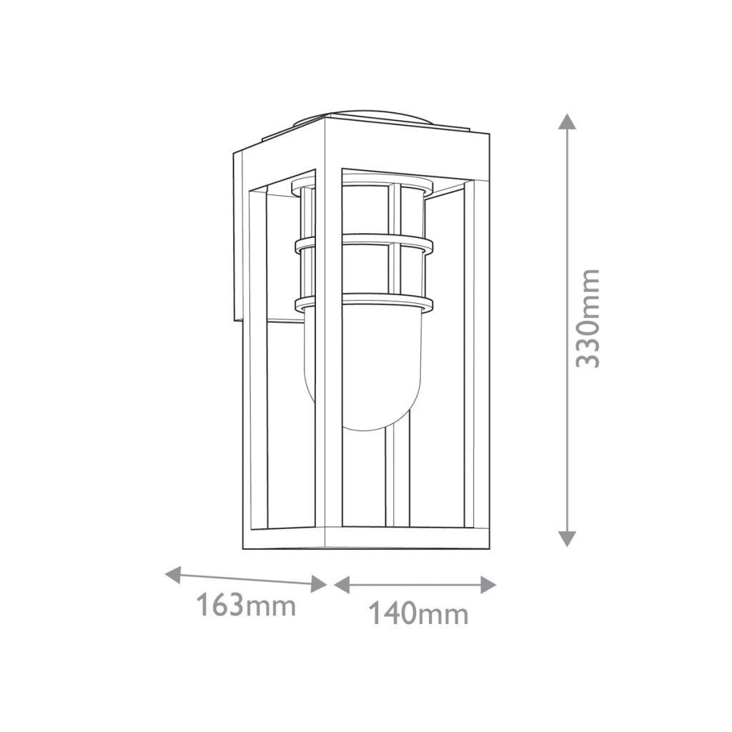 Applique esterna industriale nera vetro E27 IP44 HONE Kichler