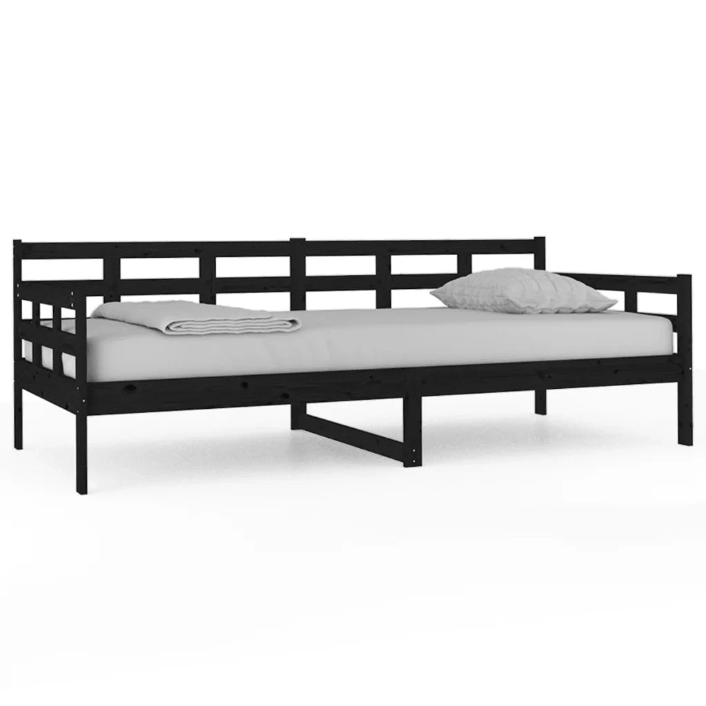 Dormeuse Nera in Legno Massello di Pino 90x200 cm 820361