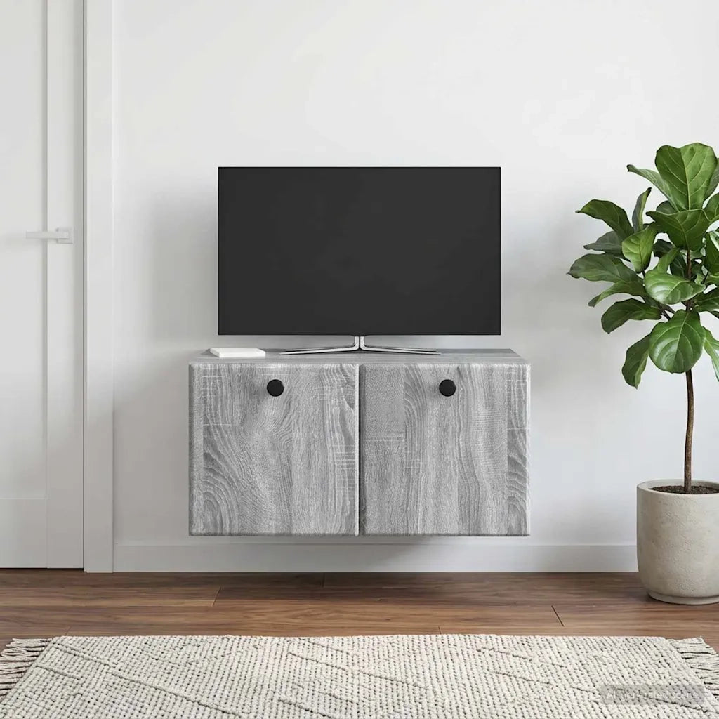 Mobile Porta TV da Muro 59,5 x 41 x 30 cm Sonoma grigio 899191