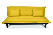 Divano letto clic clac, divanetto Russell in tessuto vellutato giallo DL-RU16FB