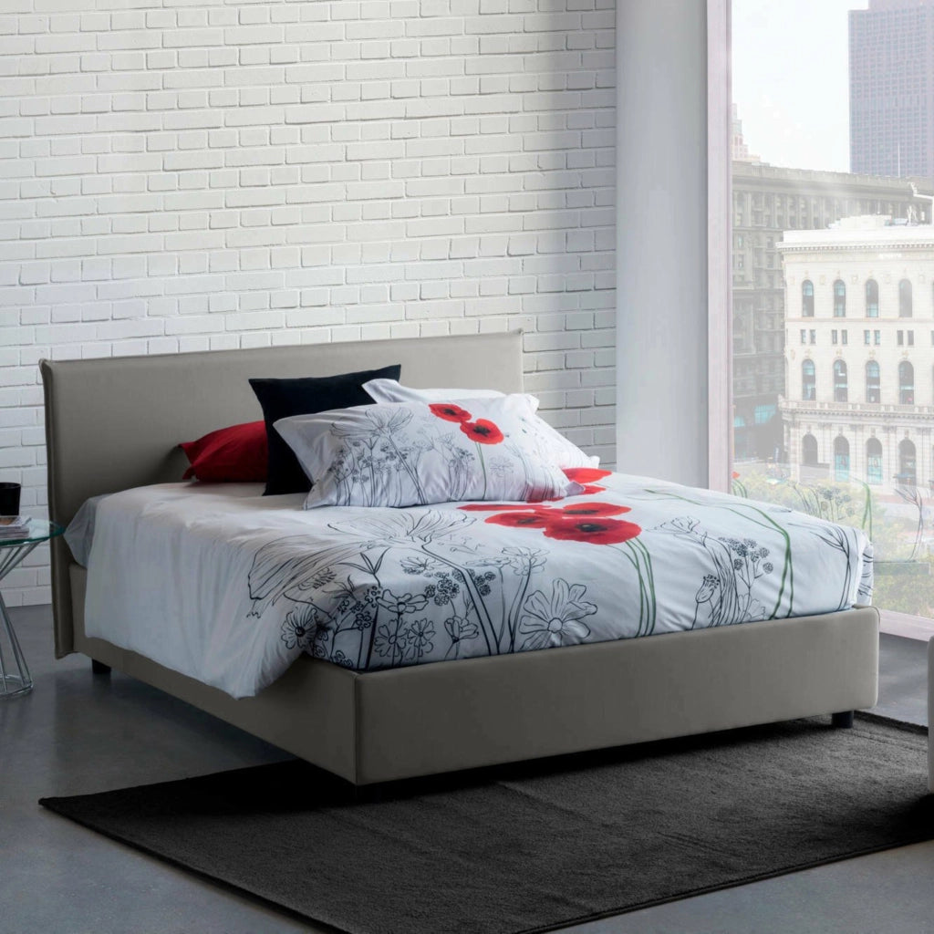 Letto Matrimoniale Ariadni, Letto Matrimoniale Materasso Incluso Made in Italy, Grigio