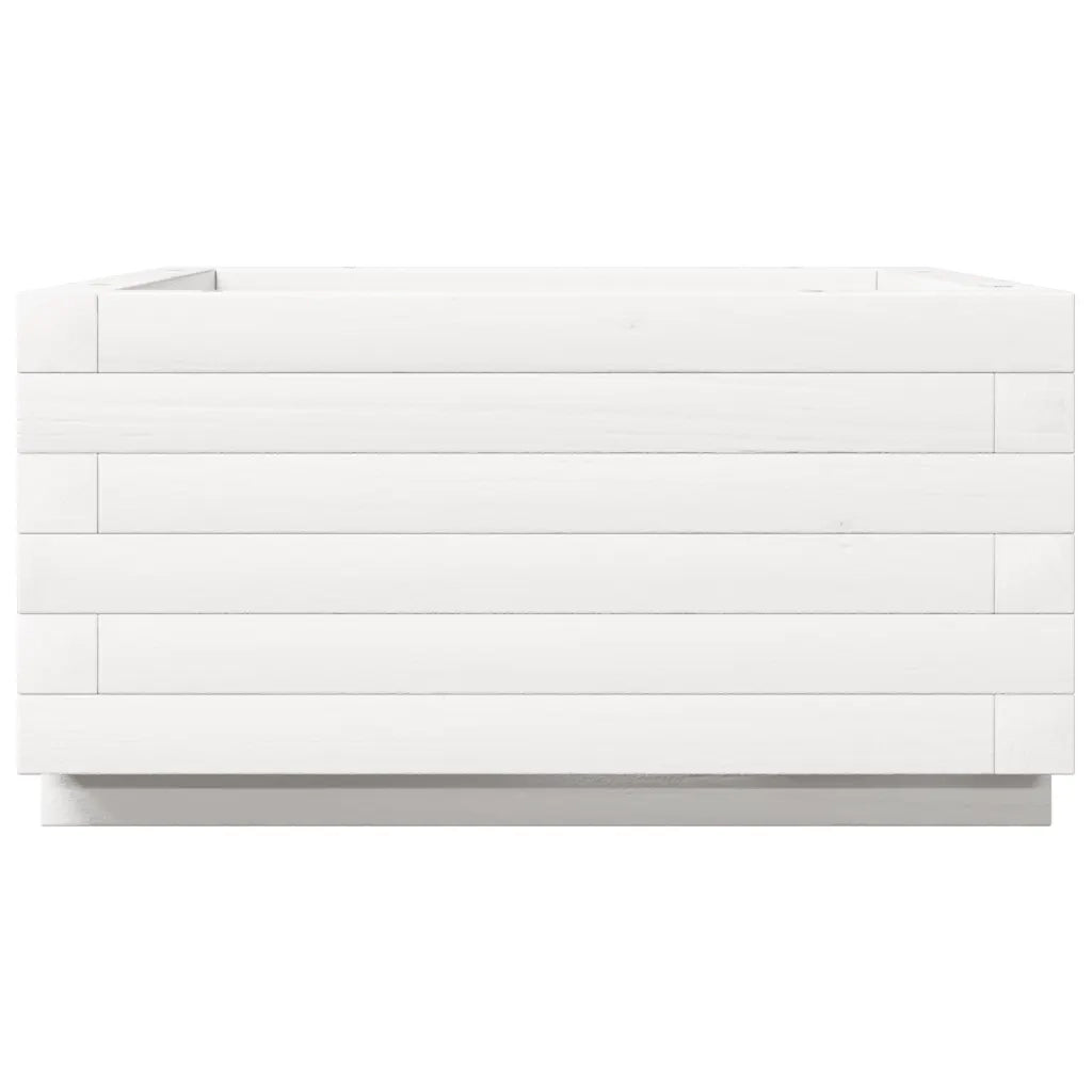 Fioriera da Giardino Bianca 50x50x26,5cm Legno Massello di Pino