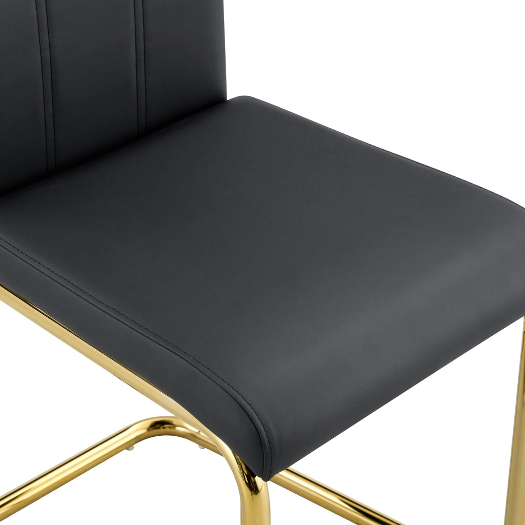 Sedia da pranzo ergonomica con design salvaspazio e struttura stabile in pu e metallo nero oro 72,5 × 47,5 × 45,5 cm