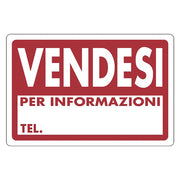 CARTELLO SEGNALETICA VENDESI PER INFORMAZIONI TELEFONARE  - EUROSIGNALS