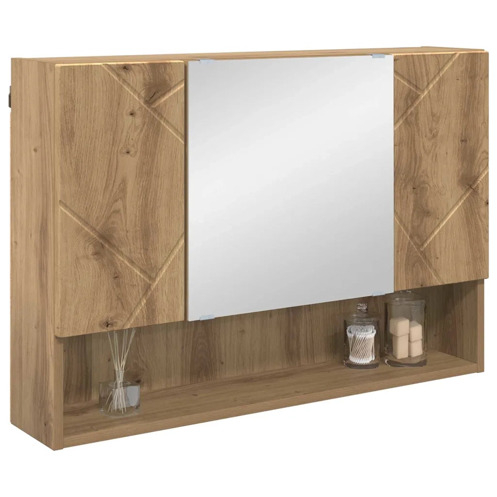 Mobiletto per specchio Rovere artigianale 80 x 17 x 55 cm 883363