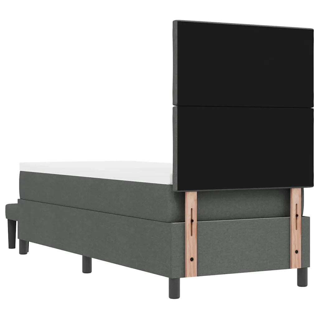 Letto a molle con testiera Grigio scuro 80 x 200 cm Tessuto 3344101