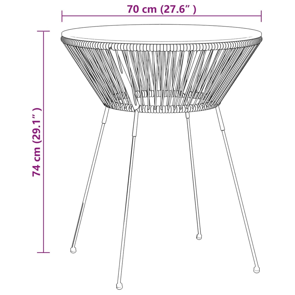 Set da pranzo da esterno da 5 pezzi mobili in rattan nero e PVC 02_0014229