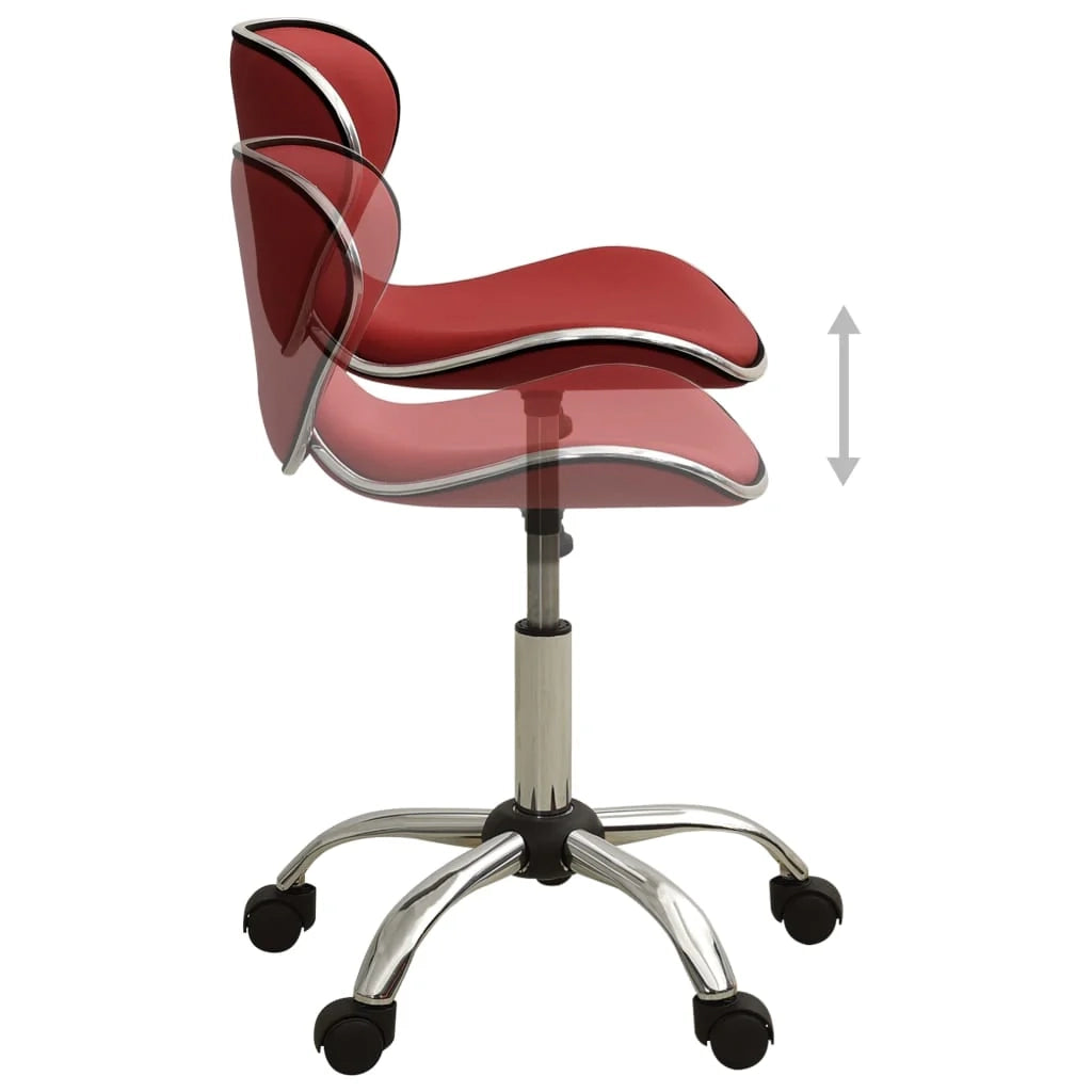 Sedia da ufficio/sedia da studio/poltrona/sedia per computer in similpelle rossa 02_0024059
