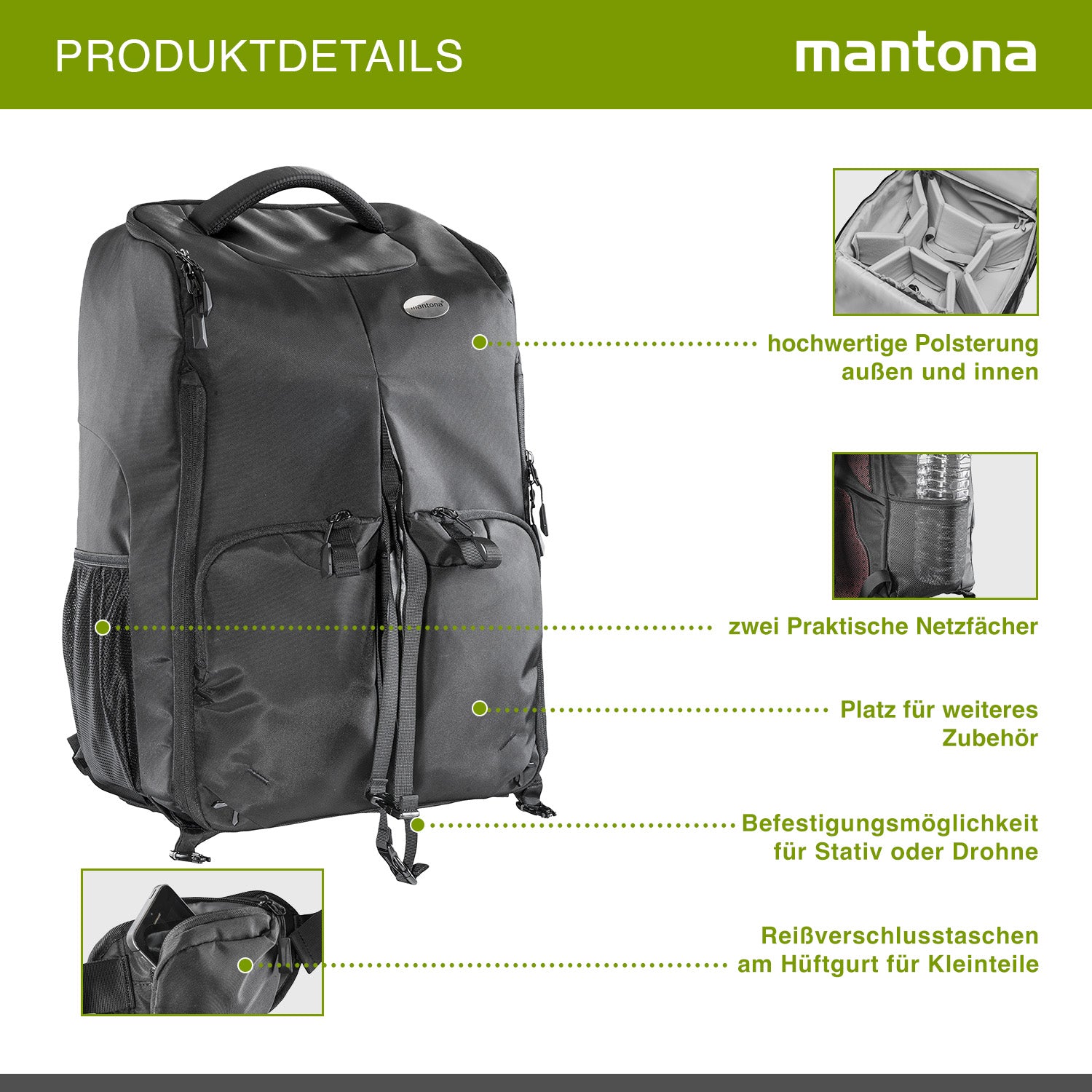 Mantona Zaino per drone e fotocamera universale