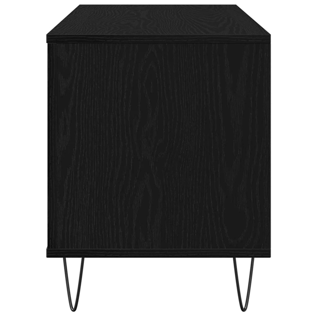Mobile porta vinili Rovere Nero 100 x 38 x 48 cm 862904