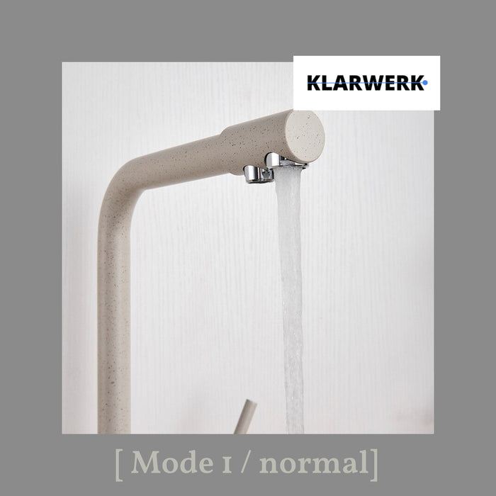 FELIX | Rubinetto per acqua potabile a 3 vie color beige sabbia | miscelatore da cucina ad osmosi in acciaio inossidabile | Filtro 3 connessioni