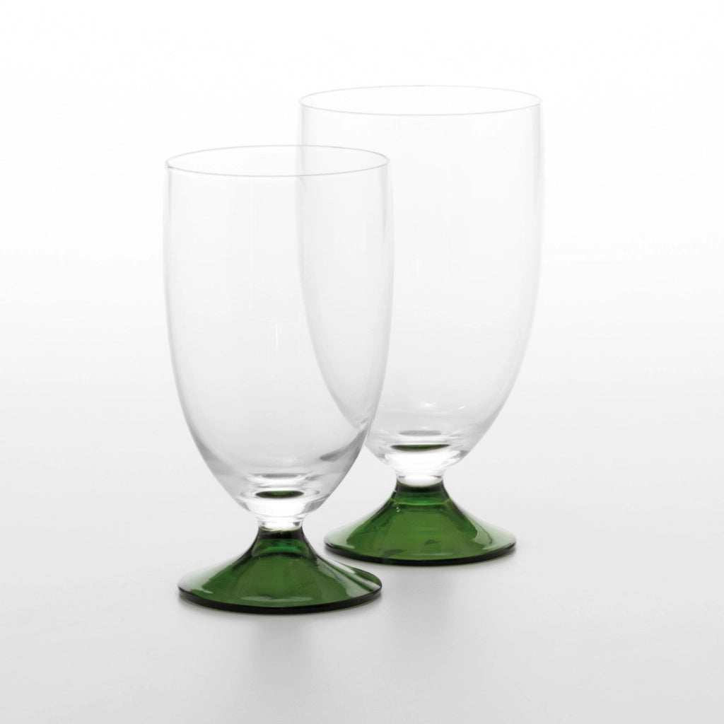 Zafferano Calice Maestro in vetro soda lime soffiato a mano set da 4 pezzi colore Verde design veneziano senza gambo per degustazione vini eleganti