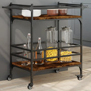 Carrello da Cucina-Scaffale per Cucina Rovere Fumo 82x40x78,5 cm Legno Multistrato