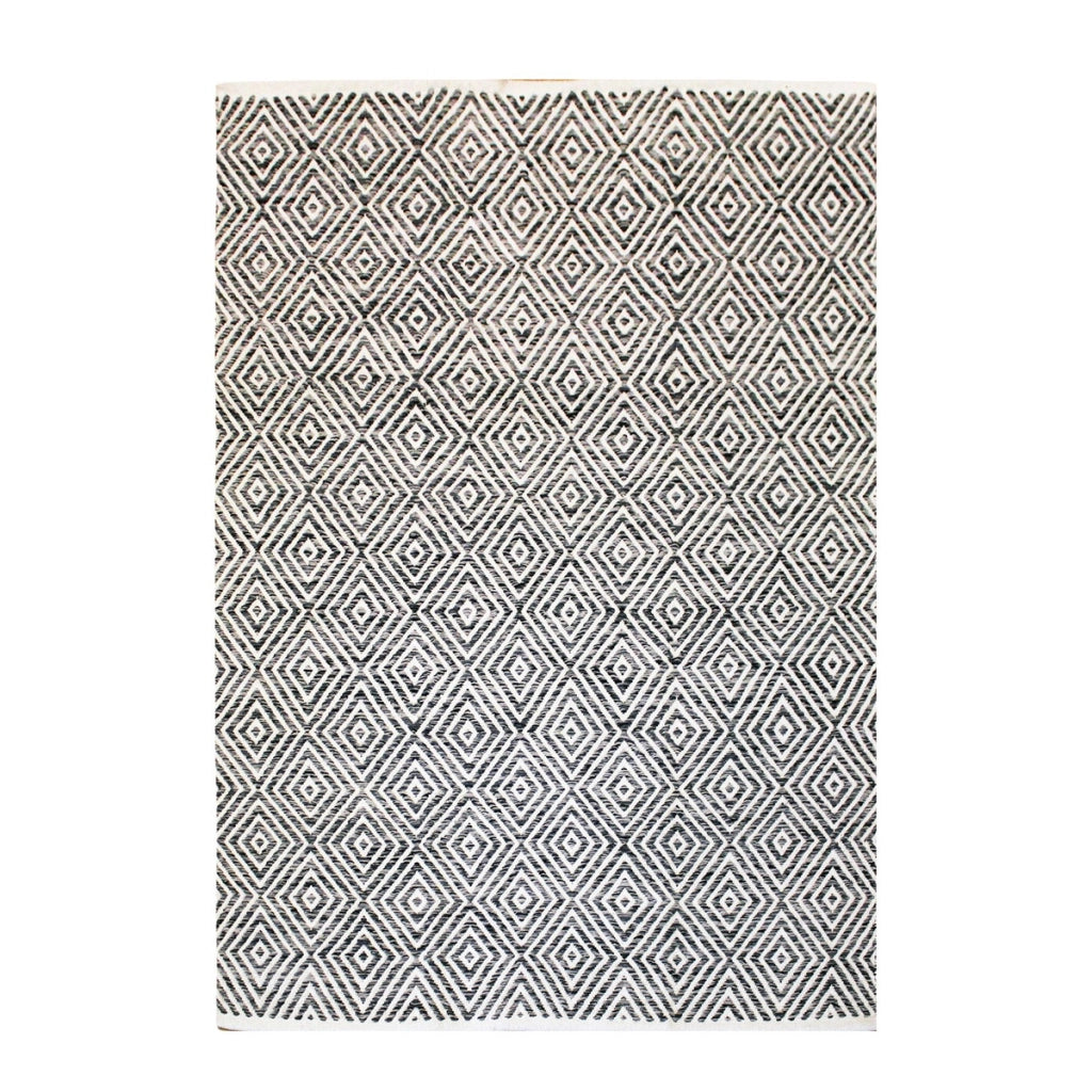 Tappeto Cocktail 300 in Cotone Grigio a Rombi 80x150 cm
