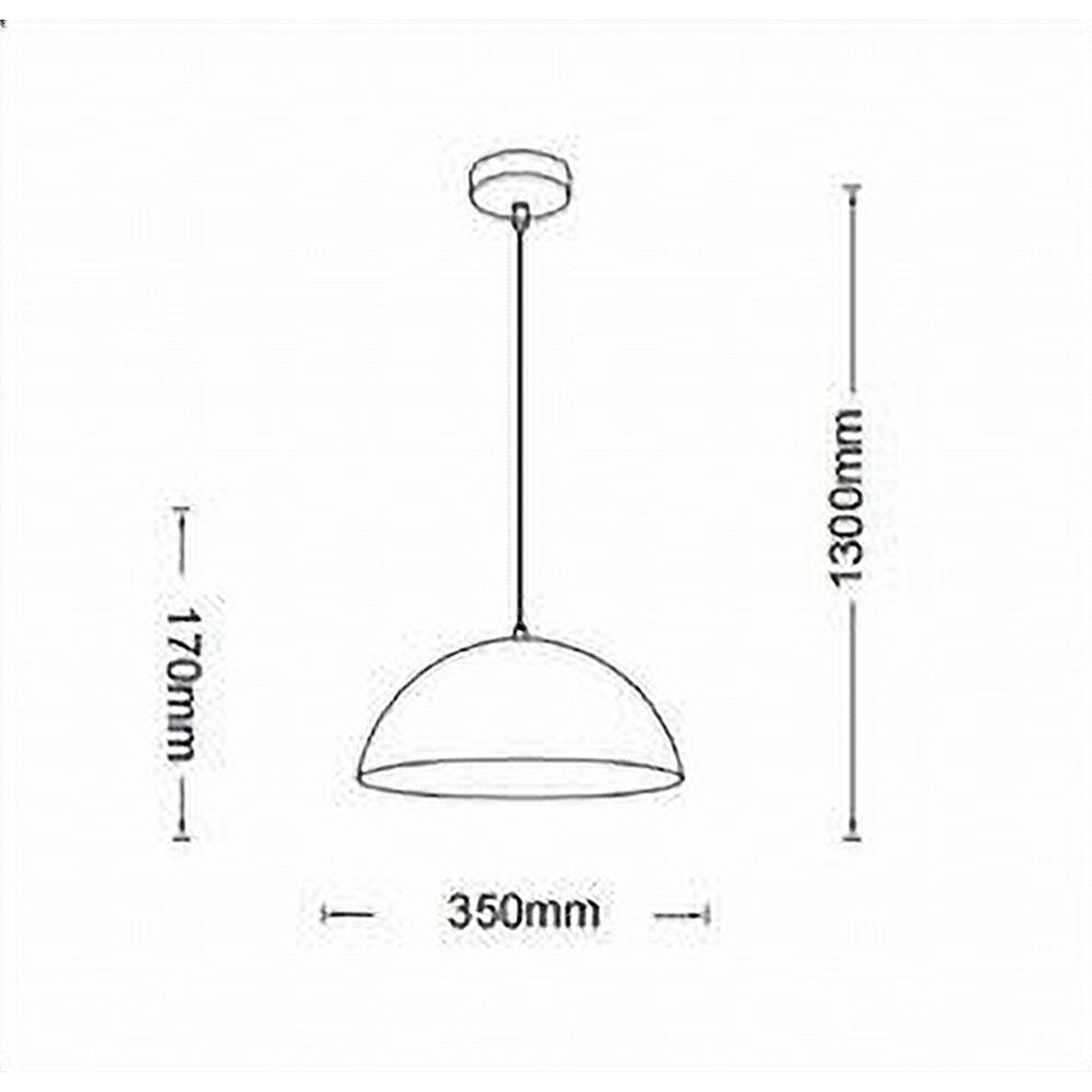 Trade Shop - Lampadario A Sospensione Soffitto E27 Paralume Cupola In Ferro Elegante Ip20 B92 - Nero