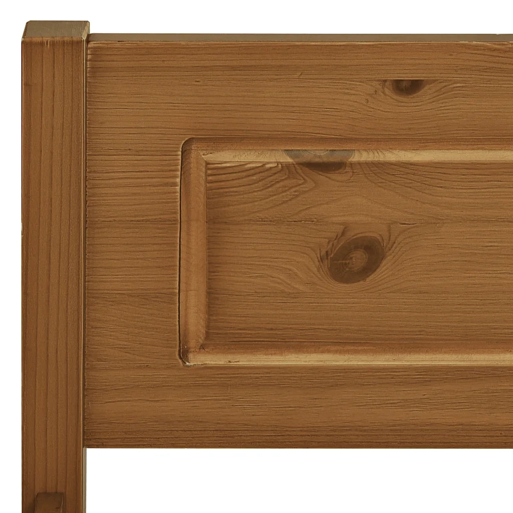 Giroletto-Struttura Letto in Legno Massello di Pino Marrone Ambrato 140x200 cm