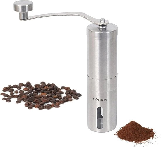 Macchina per caffè manuale - Macchina per espresso e macchina per caffè - Grado di mola regolabile - 165 x 45 x 22 cm - Acciaio inox argento