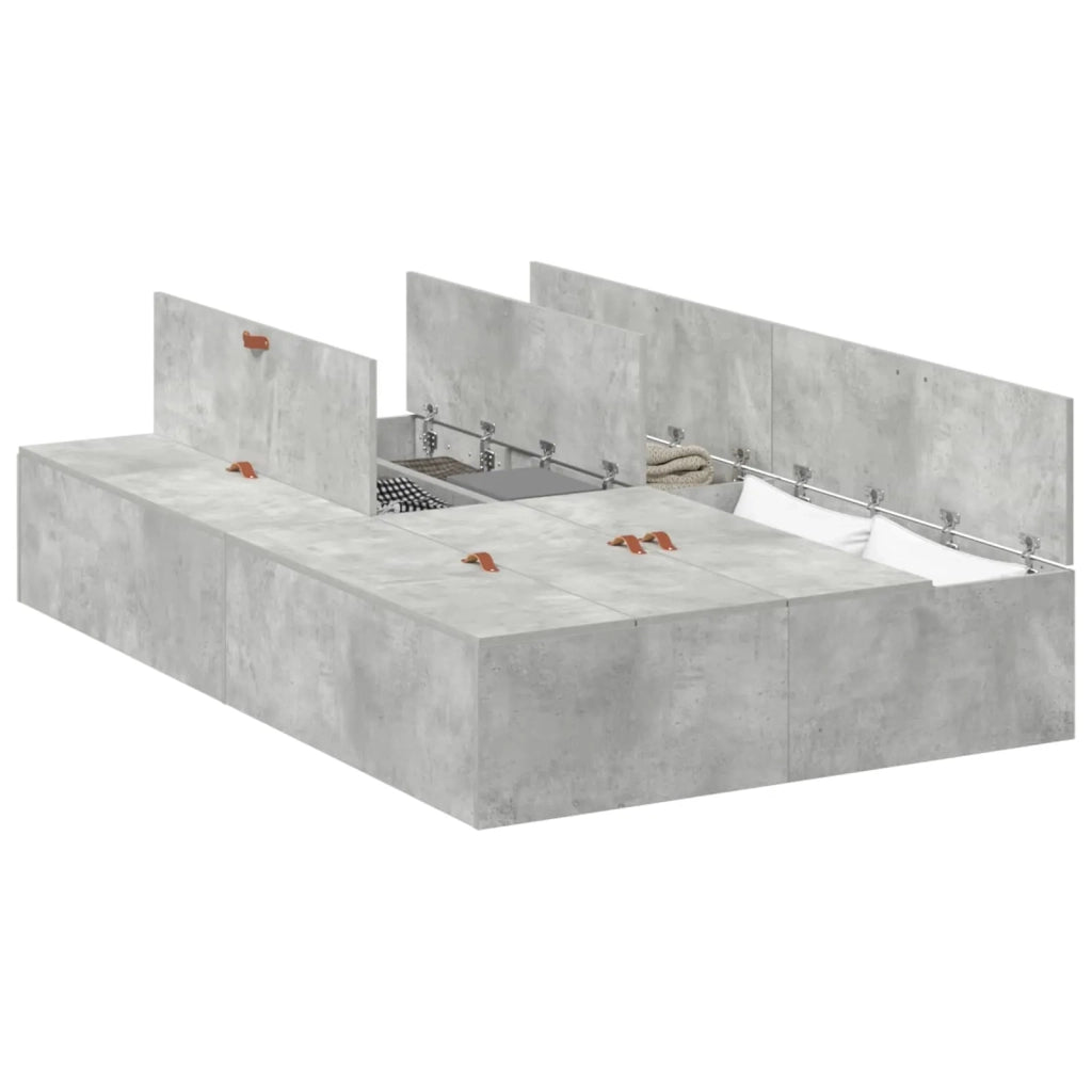 Struttura letto con contenitore Grigio cemento 120 x 200 cm 3335368
