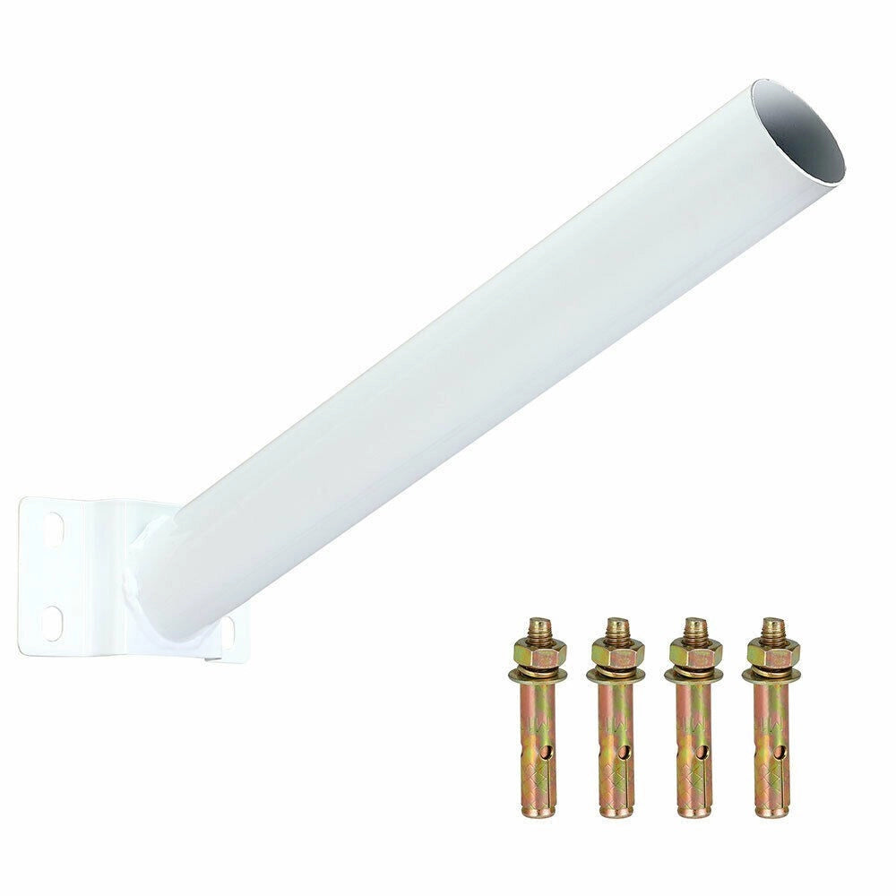 Trade Shop - Staffa Palo Per Lampione Solare Stradale Supporto In Metallo Parete Muro 50cm -