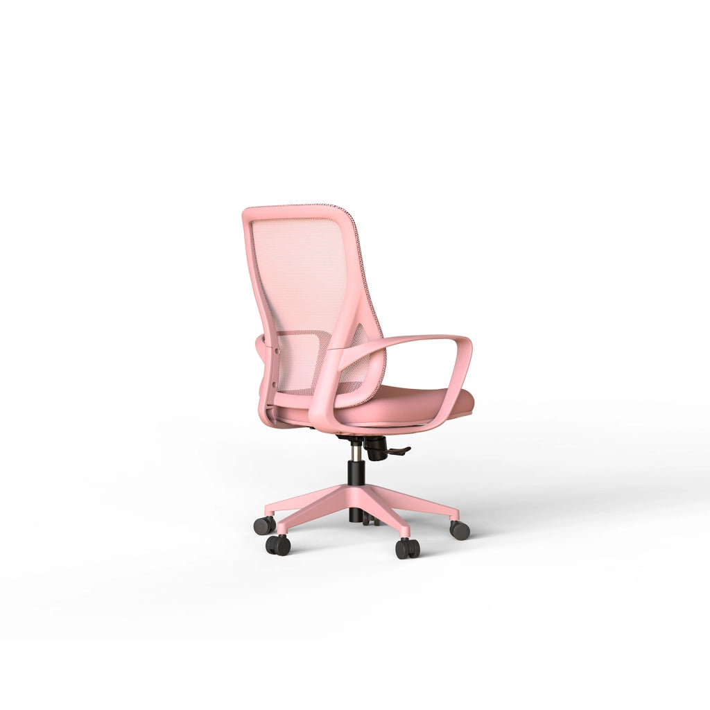 Sedia studio Hispanohogar altezza regolabile in tessuto rosa