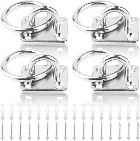 Oggetti di fissaggio per piastrelle 4 pezzi con anello M6 M8 in acciaio inossidabile per piastrelle pesanti con sistema di fissaggio per tenda solare per montaggio su soffitto e muro.