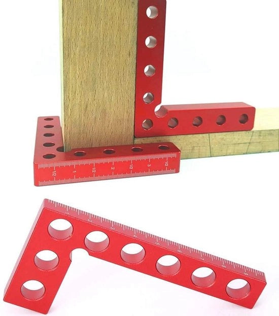 Strumento di lavorazione del legno preciso 90 gradi con posizionamento quadrato 10 cm rosso