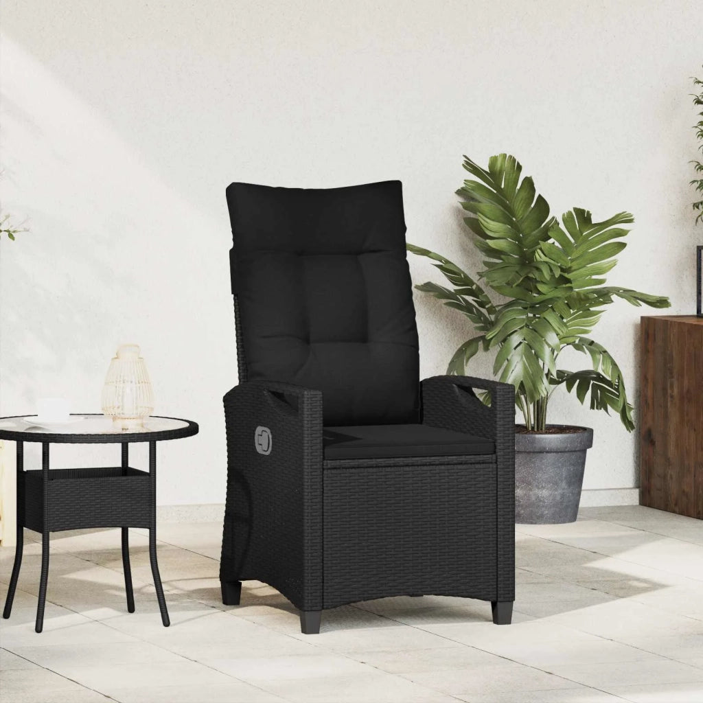 Sedia da giardino reclinabile Nero 56 x 60 x 112 cm polyrattan