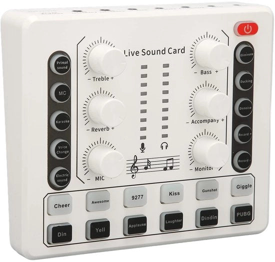 Sistema di Altoparlanti Live - Carta di Suonerie Mobili - Mixer di Audio - Scambiatore di Segnali - Plug and Play - Materiale ABS Duraturo - Batteria Lithio Integrata 800mAh - Mixer Audio