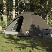 Tenda da Campeggio a Cupola per 3 Persone-Tenda per Escursionismo Marrone Impermeabile
