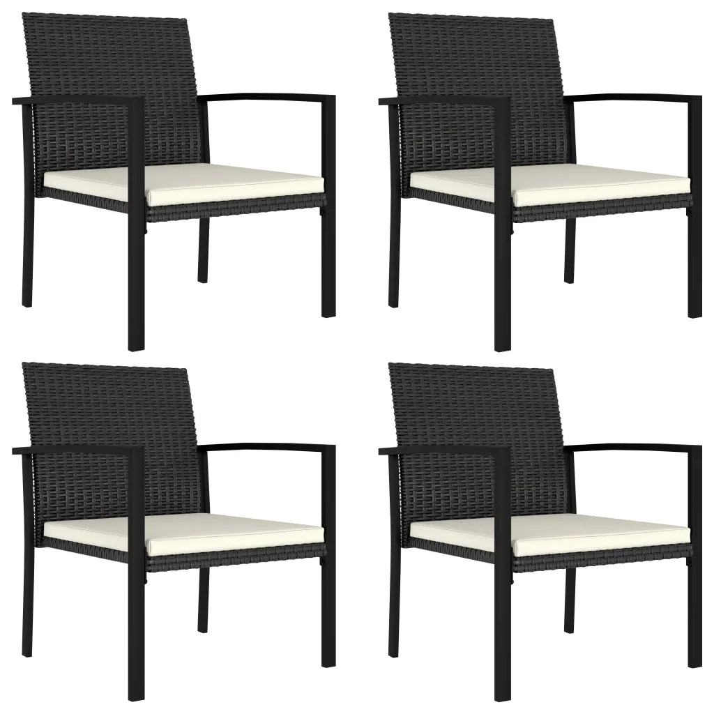 Set da Pranzo da Giardino 5 pz | Set Salotto da Giardino in Polyrattan Nero